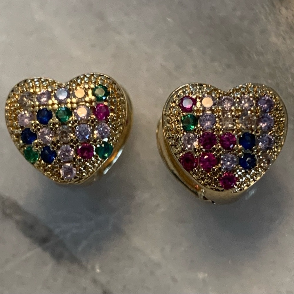 Heart multicolour Earrings - Picture 2 of 4